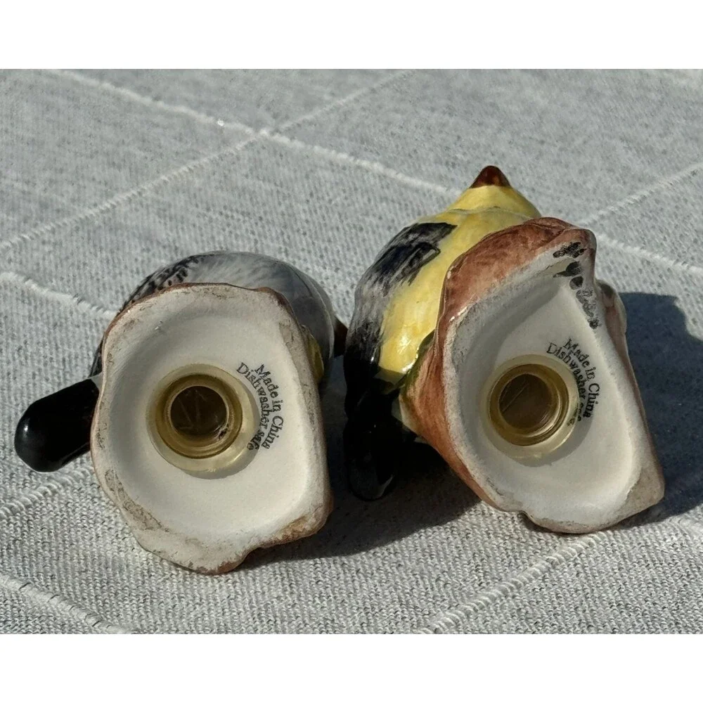 Italian Ceramic Olive Oil Bottle Set‎ Bird Figurines Kitchen Decor Hand Painted